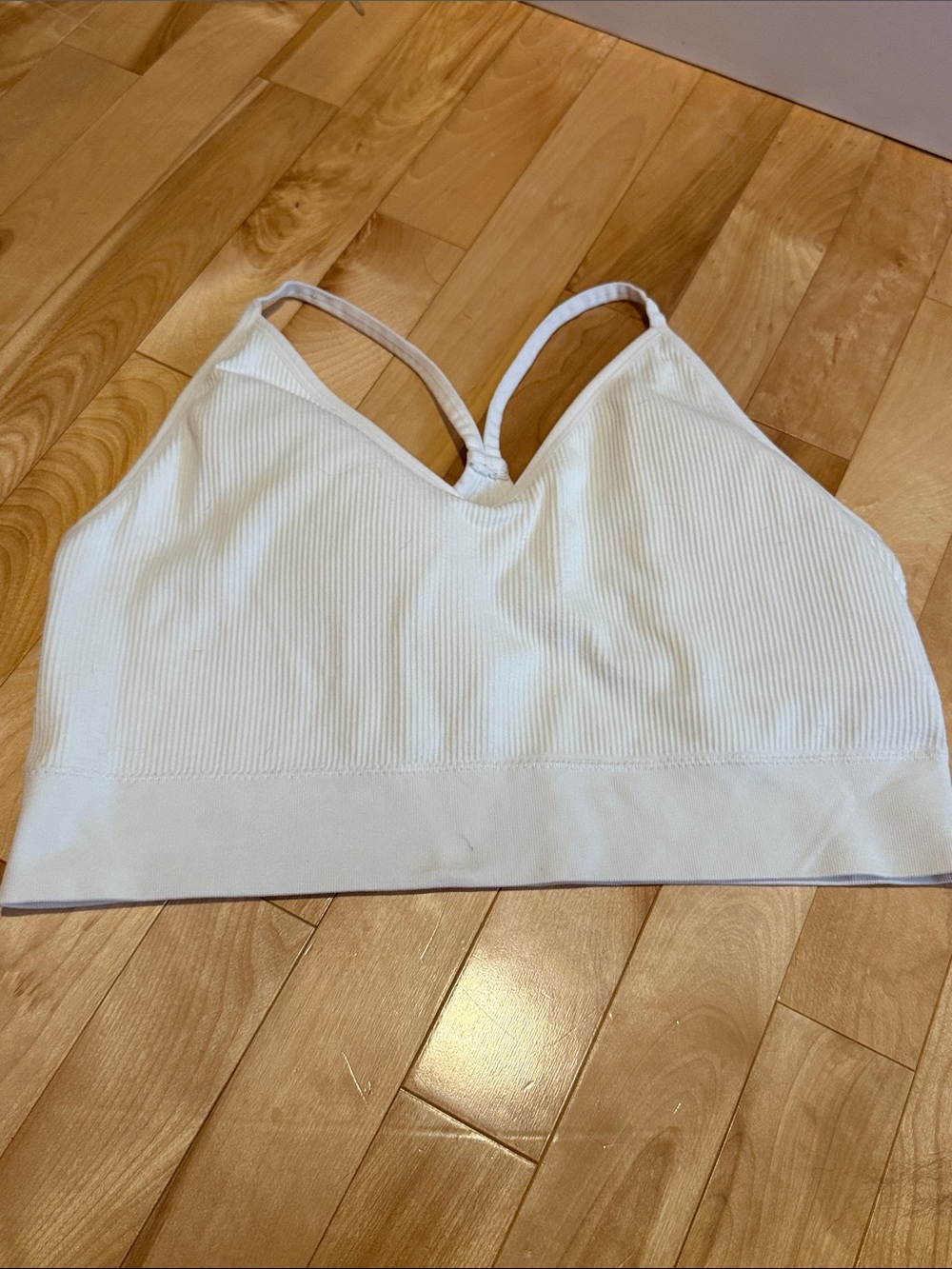 Maurices Ribbed V-Neck Bralette - Ivory Cream